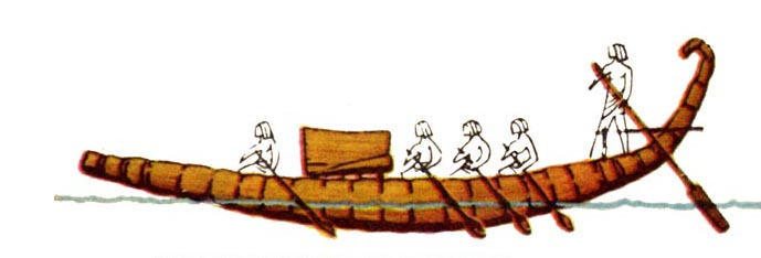 Камышовая лодка. Египет, 3400 г. до н.э.